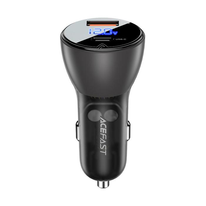 Bild 2, Acefast Acefast 63W PD PPS QC Billaddare USB-C / USB-A Svart - Teknikhallen.se