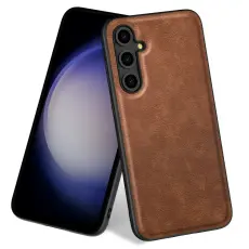  Samsung Galaxy S25 Skal L&auml;der Retro Brun - Teknikhallen.se