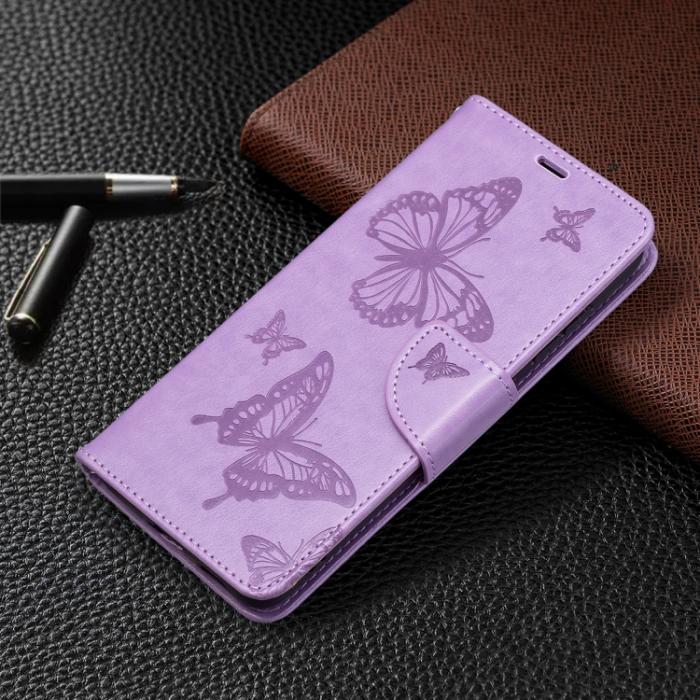 Bild 6,  Samsung Galaxy S21 FE Fodral Butterfly Läder Lila - Teknikhallen.se