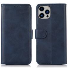  iPhone 16 Pro Fodral L&auml;der M&ouml;rk Bl&aring; - Teknikhallen.se