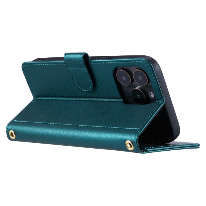 Bild 3,  iPhone 16 Pro Fodral Rhombus Läder Grön - Teknikhallen.se