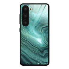  Samsung Galaxy S24 Skal Marmor H&auml;rdat Glas Gr&ouml;n - Teknikhallen.se