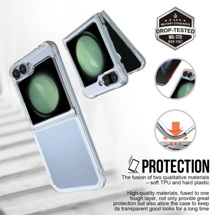 Bild 5,  Galaxy Z Flip 6 / 7 FE / 7 FE Skal TPU Transparent - Teknikhallen.se