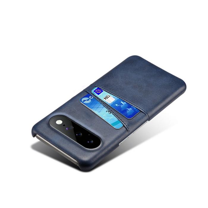 Bild 4,  Google Pixel 11 Pro XL Skal PU Läder Med 2 Kortfack Blå - Teknikhallen.se