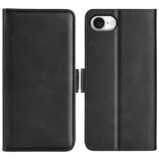  iPhone 17e / 16e Fodral L&auml;der Svart - Teknikhallen.se
