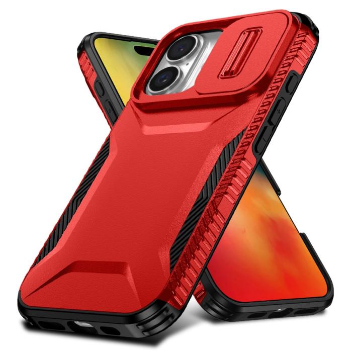 Bild 2,  iPhone 16 Plus Skal CamShield Hybrid Röd - Teknikhallen.se