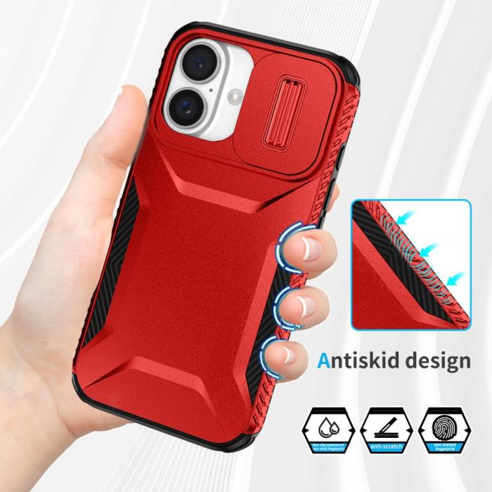 Bild 4,  iPhone 16 Plus Skal CamShield Hybrid Röd - Teknikhallen.se