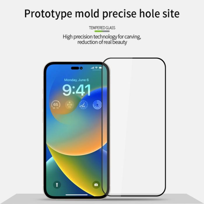 Bild 2, PINWUYO PINWUYO iPhone 14 Pro Skärmskydd Heltäckande Härdat Glas - Teknikhallen.se