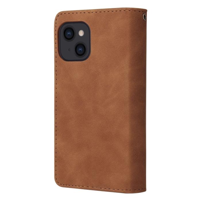 Bild 3,  iPhone 14 Fodral Multifunktionell Flerfack Brun - Teknikhallen.se