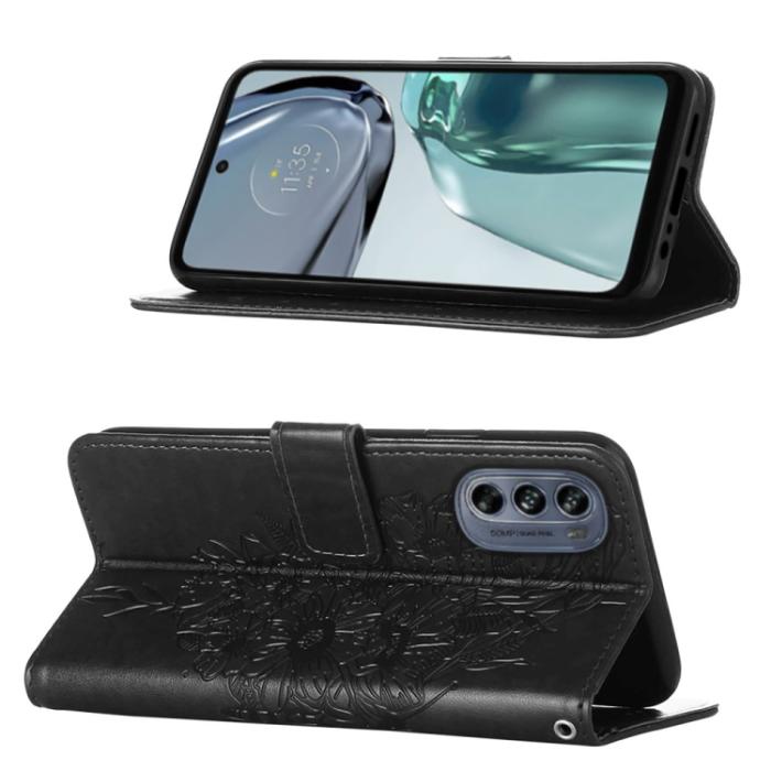 Bild 3,  Motorola Moto G62 5G Fodral Med Fjäril Tryck Svart - Teknikhallen.se