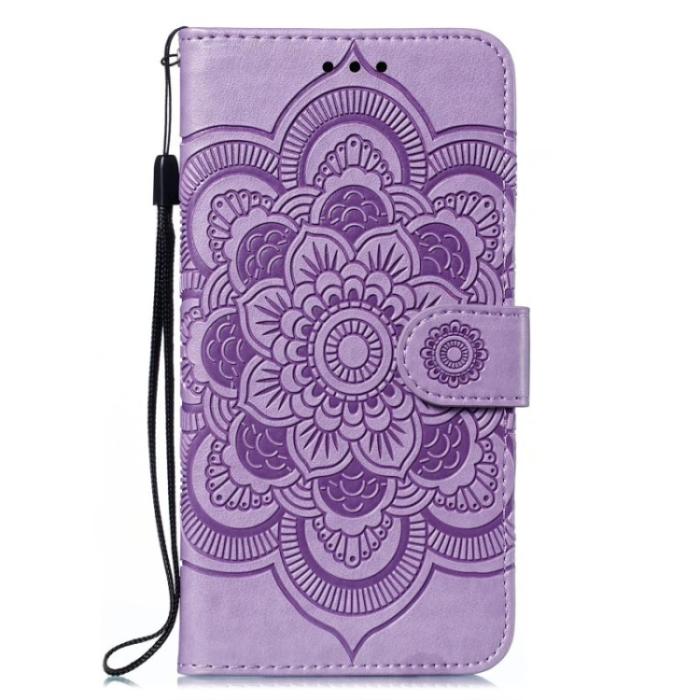 Bild 2,  Samsung Galaxy A24 5G Fodral Mandala Läder Lila - Teknikhallen.se