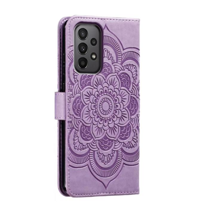 Bild 3,  Samsung Galaxy A24 5G Fodral Mandala Läder Lila - Teknikhallen.se