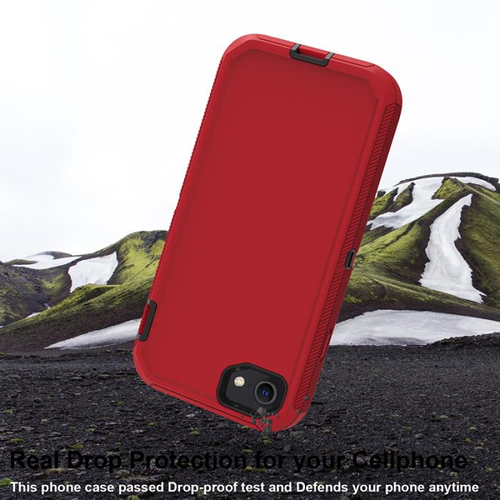 Bild 3,  iPhone 7/8/SE (2020/2022) - Shockproof Hybrid Armor Skal - Röd - Teknikhallen.se