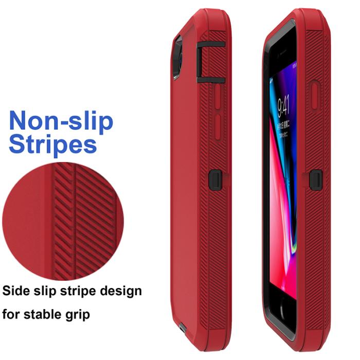 Bild 4,  iPhone 7/8/SE (2020/2022) - Shockproof Hybrid Armor Skal - Röd - Teknikhallen.se