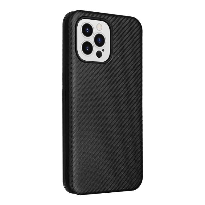 Bild 3,  iPhone 14 Pro Max Fodral Flip Kolfiber Textur Svart - Teknikhallen.se