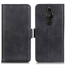  Sony Xperia Pro-I Fodral L&auml;der Med Magnetisk St&auml;ngning Svart - Teknikhallen.se