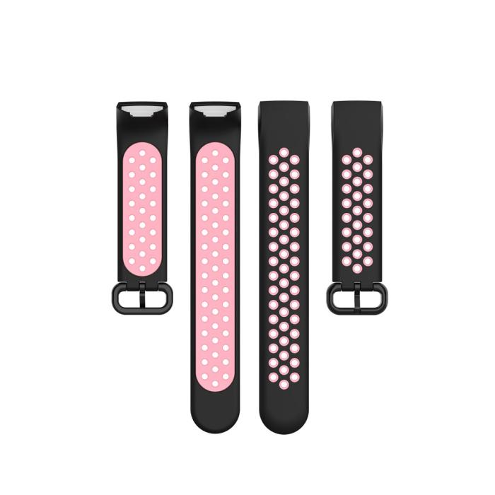 Bild 5,  Fitbit Charge 4/3 Silikon Träningsarmband Svart/Ljus Rosa - Teknikhallen.se