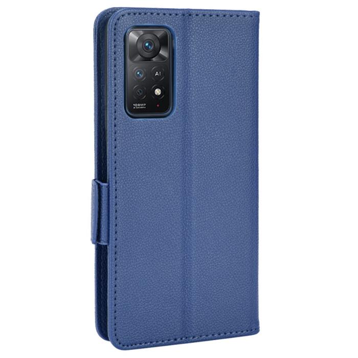 Bild 3,  Xiaomi Redmi Note 11 Pro 5G Fodral Litchi Textur Blå - Teknikhallen.se
