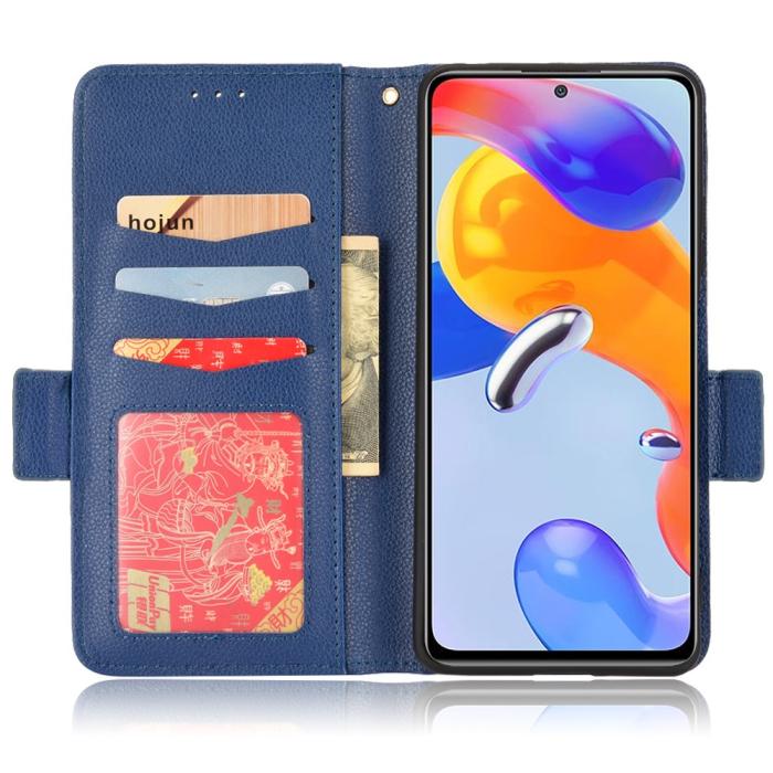 Bild 4,  Xiaomi Redmi Note 11 Pro 5G Fodral Litchi Textur Blå - Teknikhallen.se