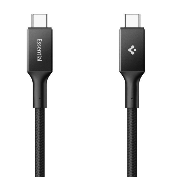 Bild 2, Spigen Spigen 1m 100W USB-C - USB-C Kabel Essential Svart - Teknikhallen.se