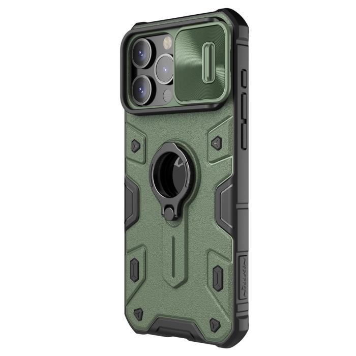 Bild 3, NILLKIN NILLKIN iPhone 15 Pro Max Skal CamShield Armor Ring Grön - Teknikhallen.se