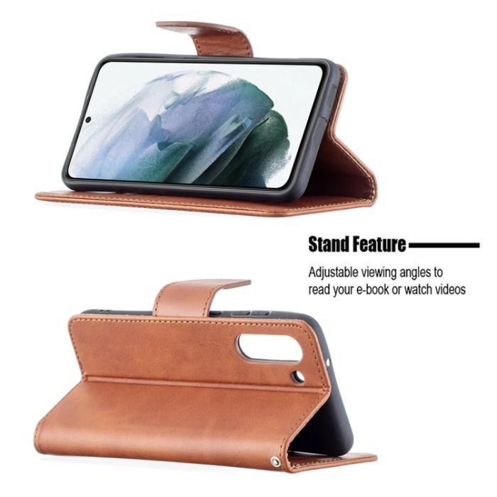 Bild 4,  Samsung Galaxy S21 FE Fodral Solid Shark Läder Brun - Teknikhallen.se
