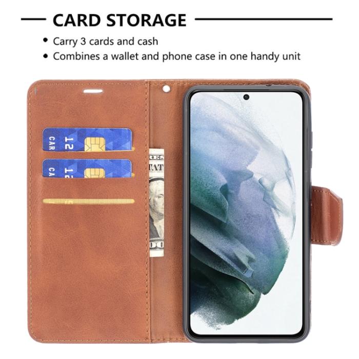 Bild 5,  Samsung Galaxy S21 FE Fodral Solid Shark Läder Brun - Teknikhallen.se