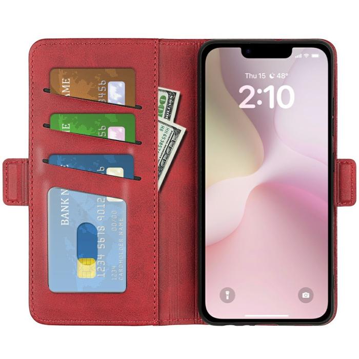 Bild 2,  iPhone 17e / 16e Fodral Läder Röd - Teknikhallen.se