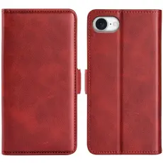  iPhone 17e / 16e Fodral L&auml;der R&ouml;d - Teknikhallen.se