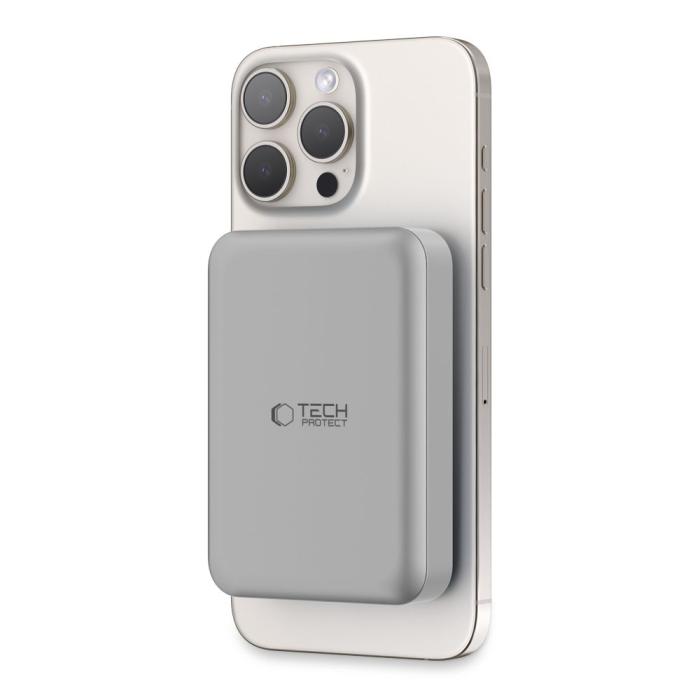 Bild 2, Tech-Protect Tech-Protect 10000 mAh MagSafe Powerbank LifeMag Titanium - Teknikhallen.se
