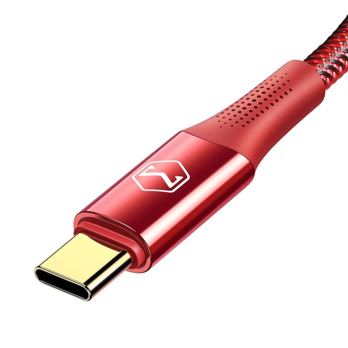 Bild 3, MCDODO Mcdodo 1.2m 100W USB-C/USB-C Elbow Laddkabel Röd - Teknikhallen.se