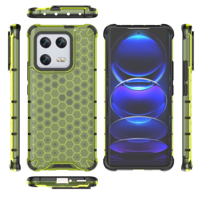 Bild 4,  Xiaomi 13 Pro 5G Skal Shockproof Honeycomb Textur Grön - Teknikhallen.se