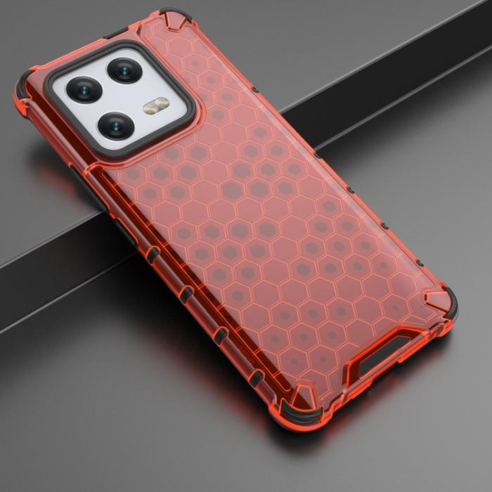 Bild 2,  Xiaomi 13 Pro 5G Skal Shockproof Honeycomb Textur Röd - Teknikhallen.se