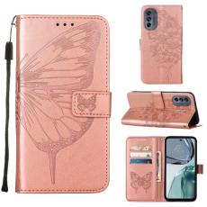  Motorola Moto G62 5G Fodral Med Fj&auml;ril Tryck Ros&eacute;guld - Teknikhallen.se