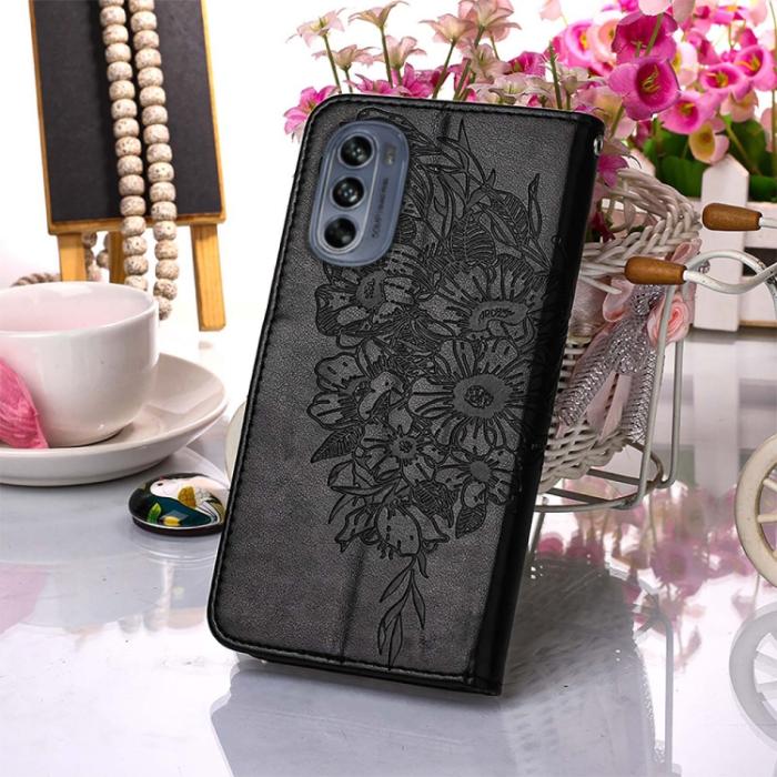 Bild 6,  Motorola Moto G62 5G Fodral Med Fjäril Tryck Svart - Teknikhallen.se