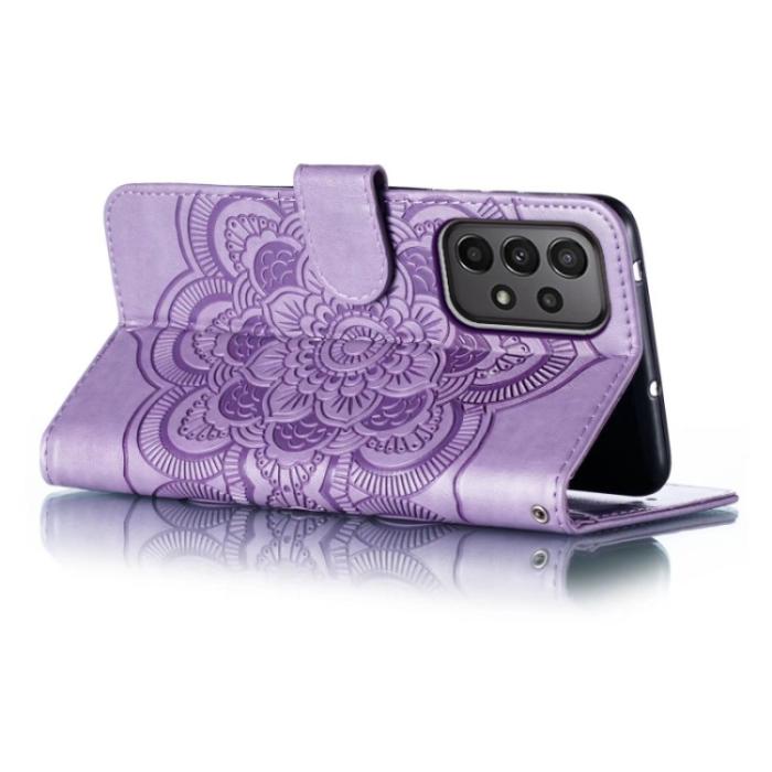 Bild 5,  Samsung Galaxy A24 5G Fodral Mandala Läder Lila - Teknikhallen.se