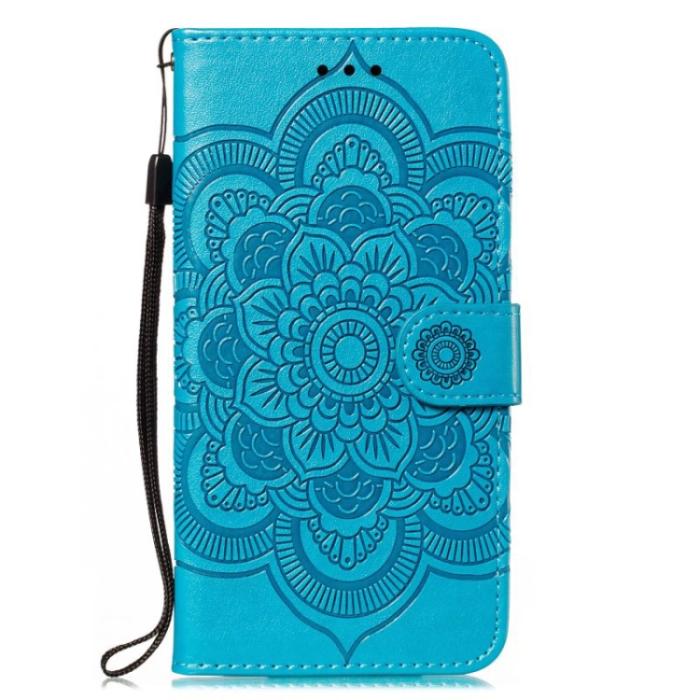 Bild 2,  Samsung Galaxy A24 5G Fodral Mandala Läder Blå - Teknikhallen.se