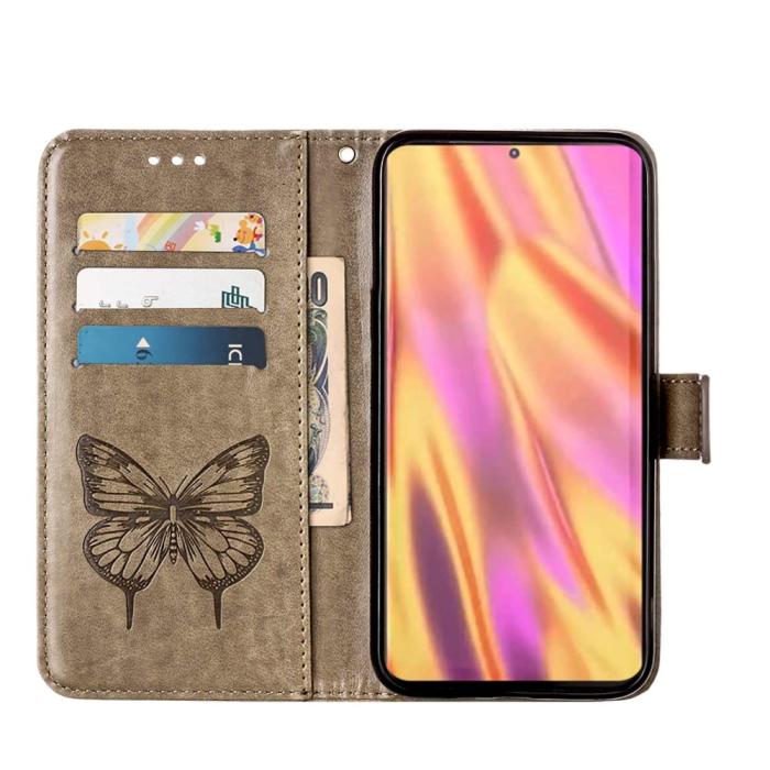 Bild 2,  Samsung Galaxy S23 Ultra Fodral Fjäril Tryck Grå - Teknikhallen.se