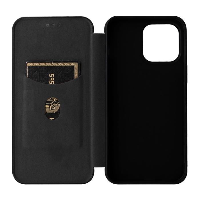 Bild 6,  iPhone 14 Pro Max Fodral Flip Kolfiber Textur Svart - Teknikhallen.se