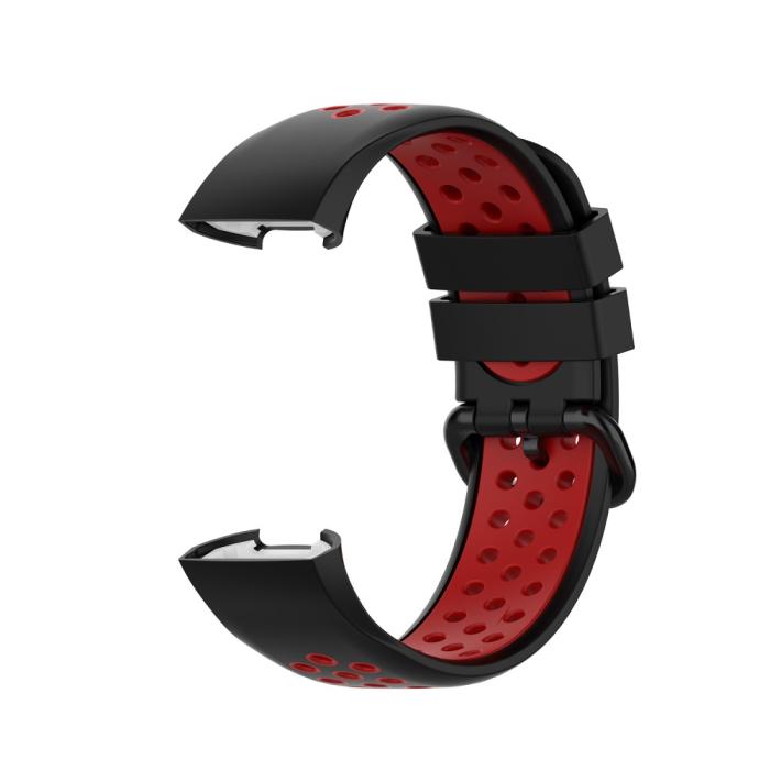 Bild 3,  Fitbit Charge 4/3 Silikon Träningsarmband Svart/Röd - Teknikhallen.se