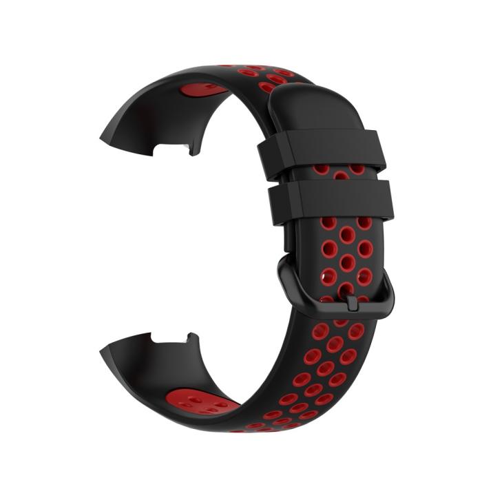 Bild 4,  Fitbit Charge 4/3 Silikon Träningsarmband Svart/Röd - Teknikhallen.se