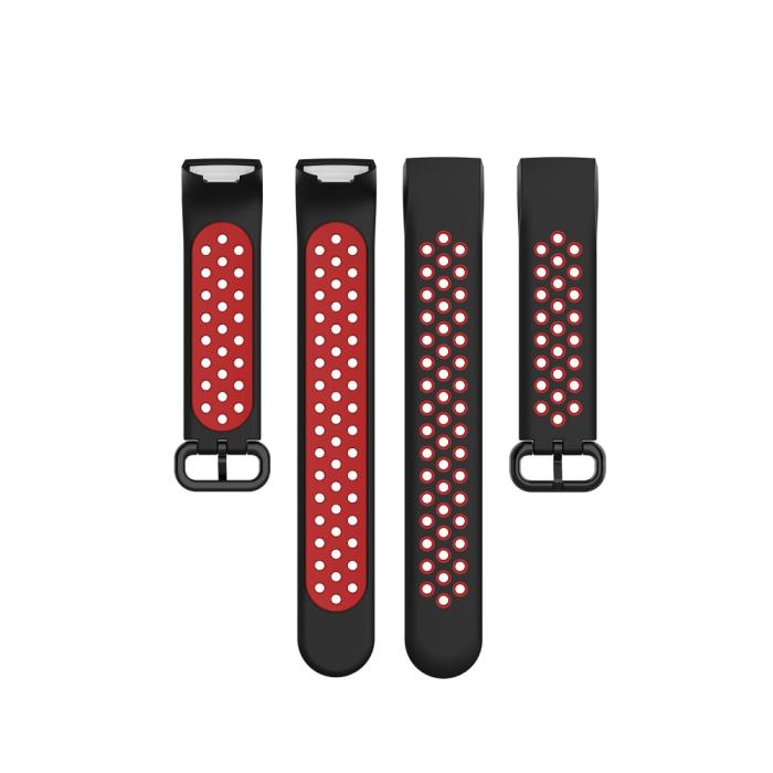 Bild 5,  Fitbit Charge 4/3 Silikon Träningsarmband Svart/Röd - Teknikhallen.se