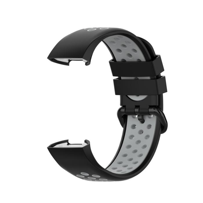 Bild 3,  Fitbit Charge 4/3 Silikon Träningsarmband Svart/Grå - Teknikhallen.se