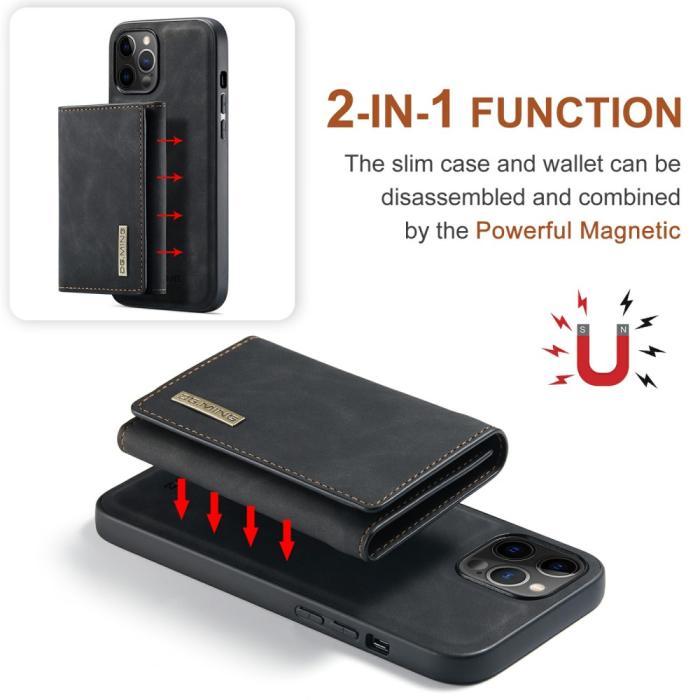 Bild 4, DG.MING iPhone 13 Mini - DG.MING 2in1 Skal Magnetisk Avtagbart Kortfack - Svart - Teknikhallen.se