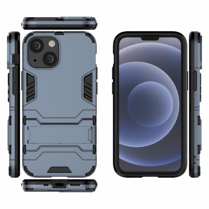 Bild 5,  iPhone 13 Mini - Hybrid Armor Skal Med Kickstand - Navy Blue - Teknikhallen.se