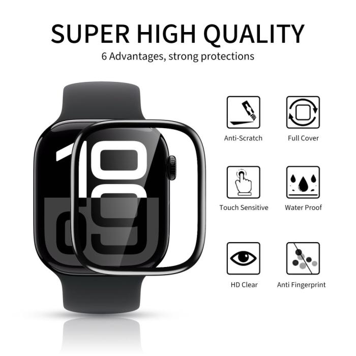 Bild 3, HOFI HOFI Apple Watch 44 mm Skärmskydd Hybrid Glas - Teknikhallen.se