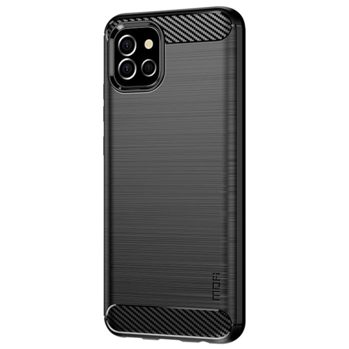 Bild 2, MOFI MOFI Samsung Galaxy A03 Skal Borstad Stål Textur Svart - Teknikhallen.se