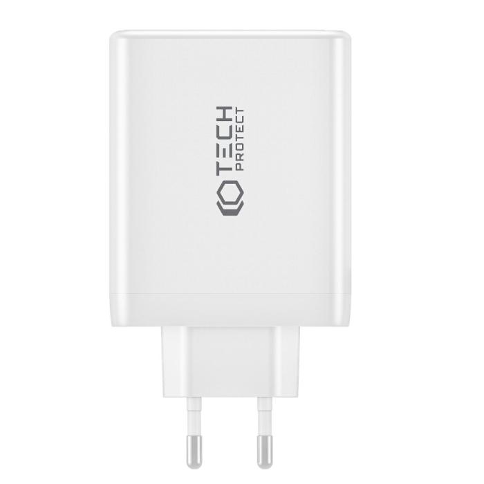 Bild 2, Tech-Protect Tech-Protect 100W GaN PD/QC Väggladdare 3x USB-C 1x USB-A Svart - Teknikhallen.se
