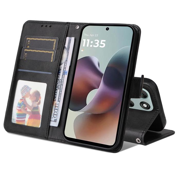 Bild 2,  Motorola Moto G56 5G Fodral Läder Svart - Teknikhallen.se
