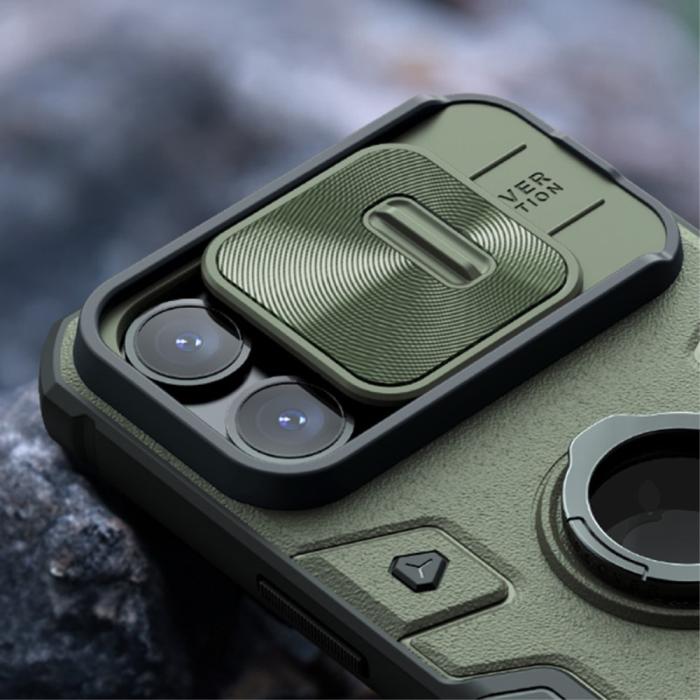 Bild 5, NILLKIN NILLKIN iPhone 15 Pro Max Skal CamShield Armor Ring Grön - Teknikhallen.se